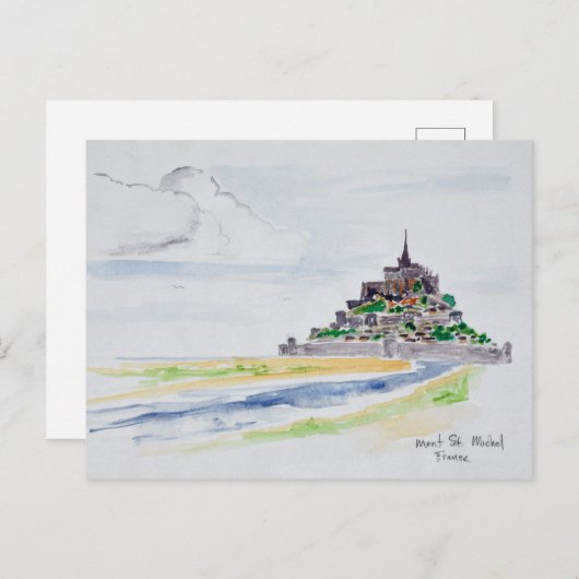 Mont Saint-Michel, Normandy, Frankrijk Briefkaart (Voorkant / Achterkant)