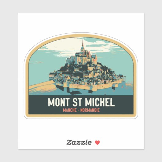 Mont Saint Michel original illustratie France Sti Sticker (Vel)