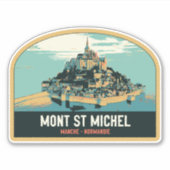 Mont Saint Michel original illustratie France Sti Sticker (Voorkant)