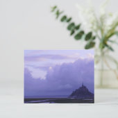 Mont-Saint-Michel Paarse Zonsopgang, Frankrijk - b Briefkaart (Staand voorkant)