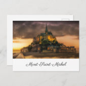 Mont-Saint-Michel-pinture Briefkaart (Voorkant / Achterkant)