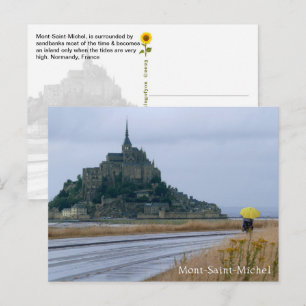 Mont-Saint-Michel Regenachtige Dag, Normandië, Fra Briefkaart