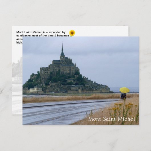 Mont-Saint-Michel Regendag, Normandië, Frankrijk - Briefkaart (Voorkant / Achterkant)