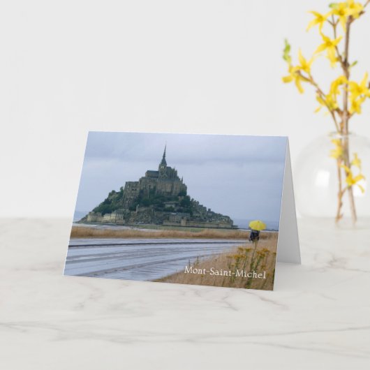 Mont-Saint-Michel Regendag, Normandië, Frankrijk - Kaart (Gele Bloem)