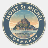 Mont Saint-Michel Ronde Sticker (Voorkant)