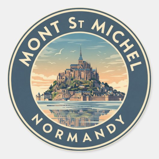 Mont Saint-Michel Ronde Sticker (Voorkant)