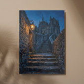 Mont Saint-Michel schemerlantaarn kunst Canvas Afdruk