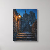 Mont Saint-Michel schemerlantaarn kunst Canvas Afdruk (Voorkant)