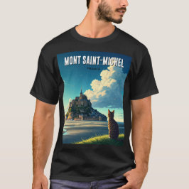 Mont Saint-Michel Travel Cat T-shirt