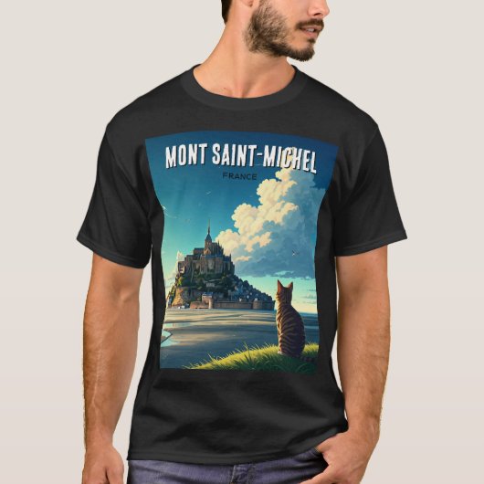 Mont Saint-Michel Travel Cat T-shirt (Voorkant)