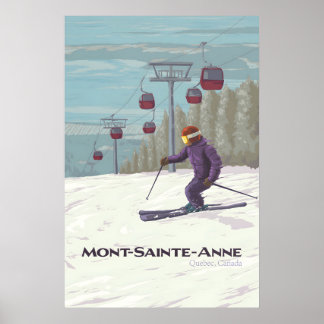 Mont Sainte Anne Quebec Skigebied Reisposter Poster