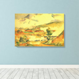 Mont Sainte Victoire door Paul Cezanne, Vintage Ku Canvas Afdruk