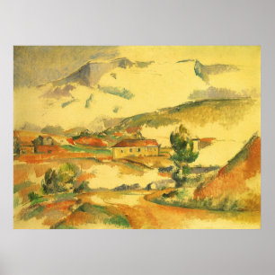 Mont Sainte Victoire van Paul Cezanne,  kunst Poster