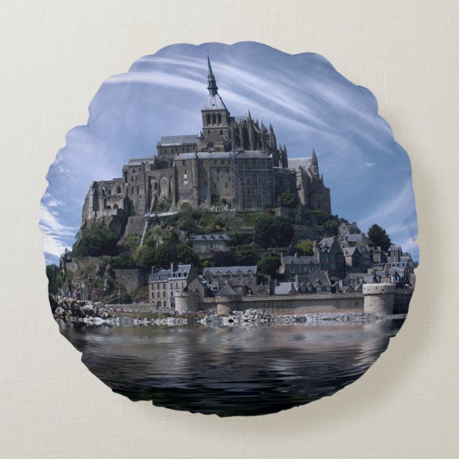 Mont St Michel Church Normandy Rond Kussen (Voorkant)