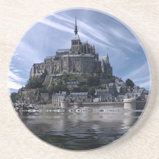 Mont St Michel Church Normandy Zandsteen Onderzetter (Voorkant)