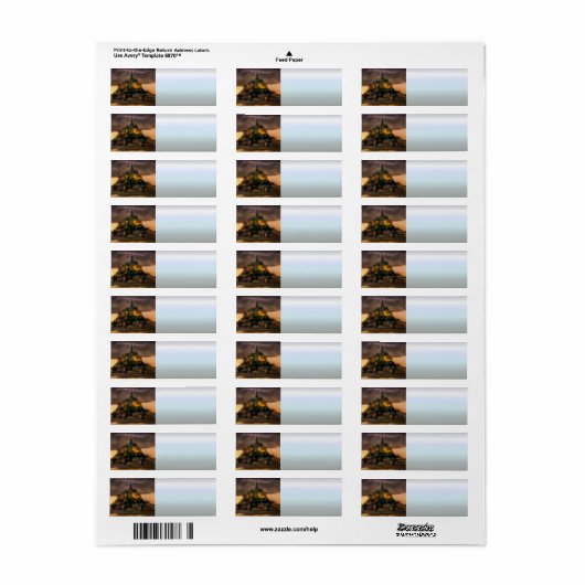 Mont St Michel Island Church Normandy Etiket (Full Sheet)