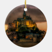 Mont St Michel Island Church Normandy Keramisch Ornament (Achterkant)