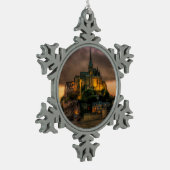 Mont St Michel Island Church Normandy Tin Sneeuwvlok Ornament (Links)