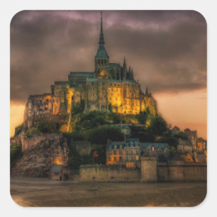 Mont St Michel Island Church Normandy Vierkante Sticker