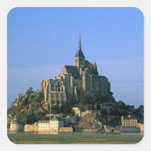 Mont St Michel, Manche, Normandy, Frankrijk Vierkante Sticker (Voorkant)