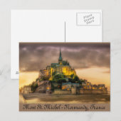 Mont St. Michel, Normandië, Frankrijk Briefkaart (Voorkant / Achterkant)