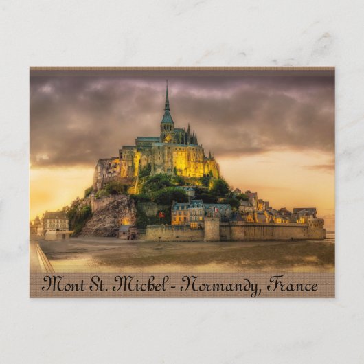 Mont St. Michel, Normandië, Frankrijk Briefkaart (Voorkant)