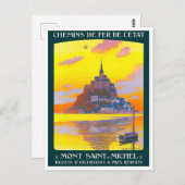 Mont St. Michel vintage-Briefkaart Briefkaart (Voorkant / Achterkant)