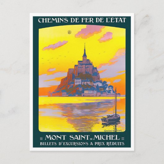 Mont St. Michel vintage-Briefkaart Briefkaart (Voorkant)
