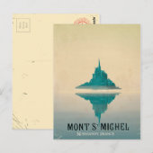 mont st michel vintage Reisposter Briefkaart (Voorkant / Achterkant)