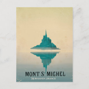 mont st michel vintage Reisposter Briefkaart