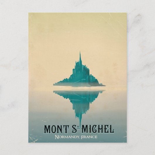 mont st michel vintage Reisposter Briefkaart (Voorkant)