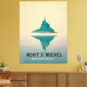 mont st michel vintage Reisposter Canvas Afdruk (Insitu (Woonkamer))