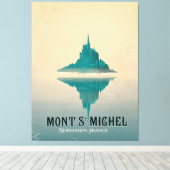 mont st michel vintage Reisposter Canvas Afdruk (Insitu (Houten vloer))