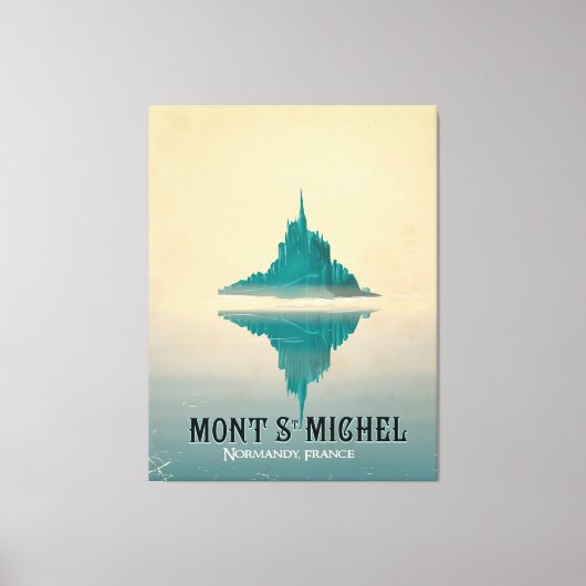mont st michel vintage Reisposter Canvas Afdruk (Voorkant)