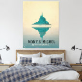 mont st michel vintage Travel poster Canvas Afdruk (Insitu (Slaapkamer))