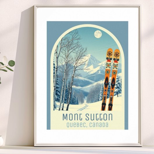 Mont Sutton Quebec Canada skivakantie Poster