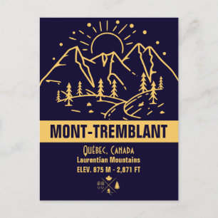 Mont-Tremblant, Canada Québec Minimalist Mountain Briefkaart