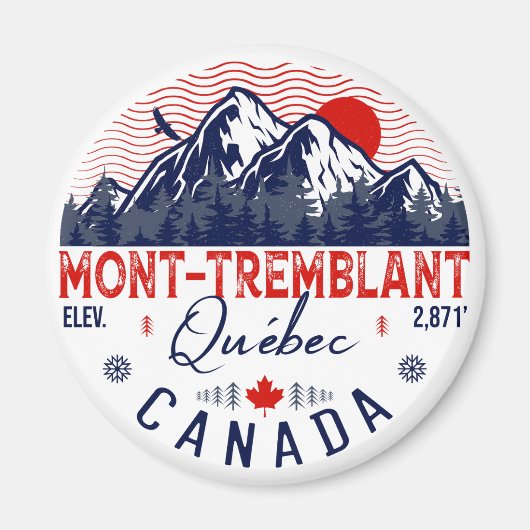 Mont-Tremblant Canada Québec skiing Mountain Magneet (Voorkant)