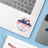 Mont-Tremblant Canada Québec skiing Mountain Sticker (Laptop met iPhone)