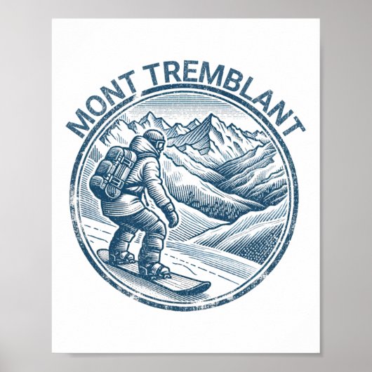 Mont Tremblant Canada Snowboarder Poster (Voorkant)