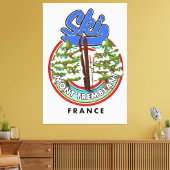 Mont Tremblant France skiposter Canvas Afdruk (Insitu (Woonkamer))