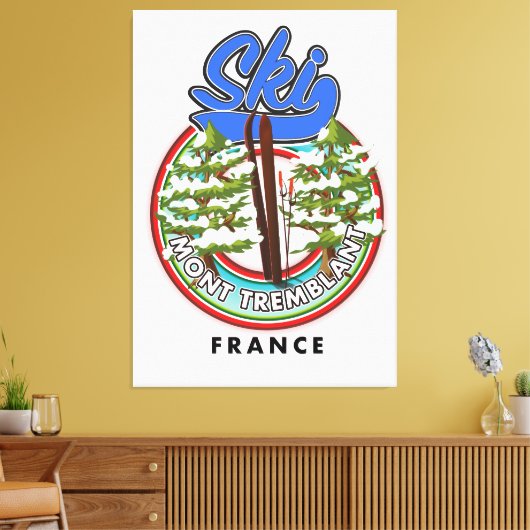 Mont Tremblant France skiposter Canvas Afdruk (Insitu (Woonkamer))