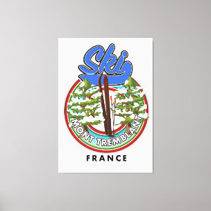 Mont Tremblant France skiposter Canvas Afdruk