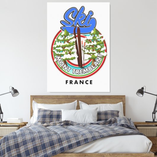 Mont Tremblant France skiposter Canvas Afdruk (Insitu (Slaapkamer))