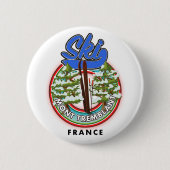 Mont Tremblant France skiposter Ronde Button 5,7 Cm (Voorkant)