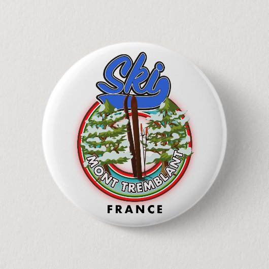 Mont Tremblant Frankrijk ski reisposter Ronde Button 5,7 Cm (Voorkant)