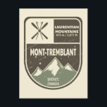 Mont-Tremblant Laurentian Mountains Canada Briefkaart<br><div class="desc">Mont-Tremblant Ski Badge-ontwerp met hoogte- en plaatsgegevens.</div>