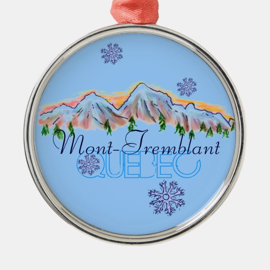 Mont Tremblant Quebec-bergversiering Metalen Ornament (Voorkant)