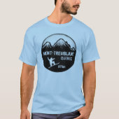 Mont Tremblant Quebec blauw snowboardkunst t-shirt (Voorkant)