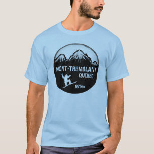 Mont Tremblant Quebec blauw snowboardkunst t-shirt